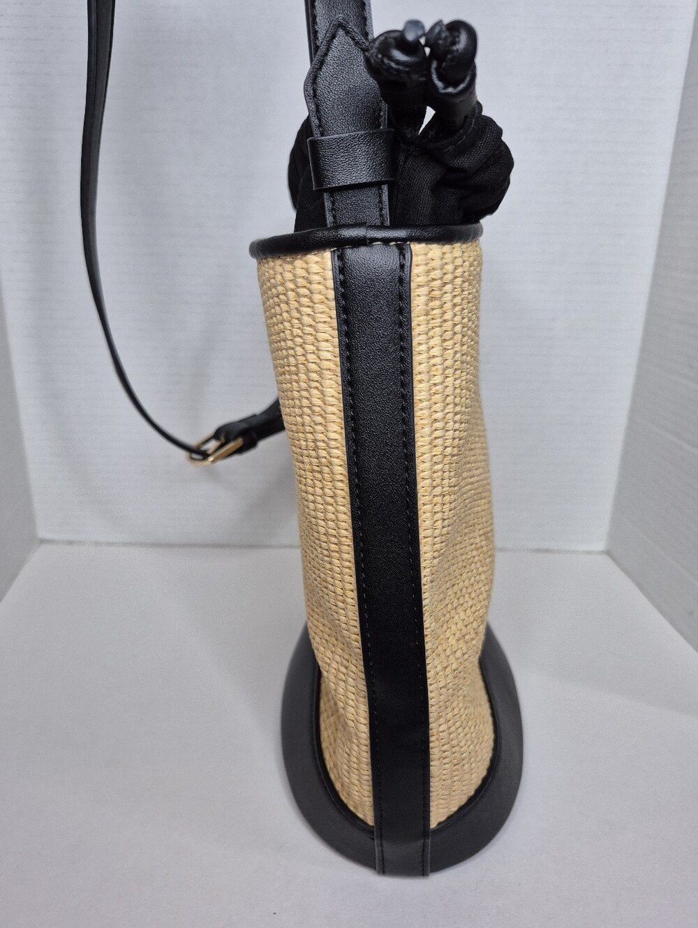 Mango Raffia Effect Medium Bucket Bag Excellent - Picture 5 of 13